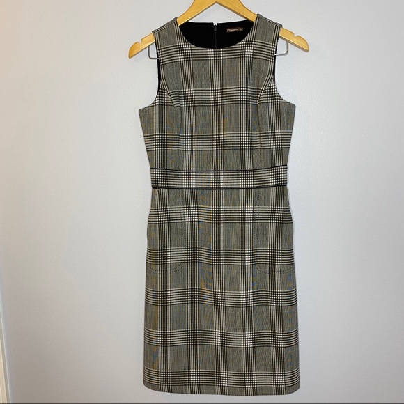 J. McLaughin Plaid Sheath Sleeveless Dress